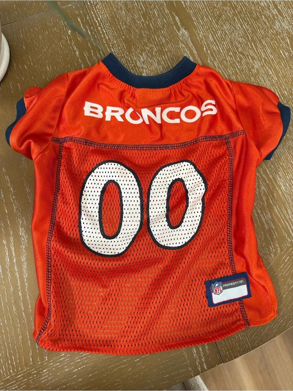 Pets First Orange & Navy Broncos Pet Jersey